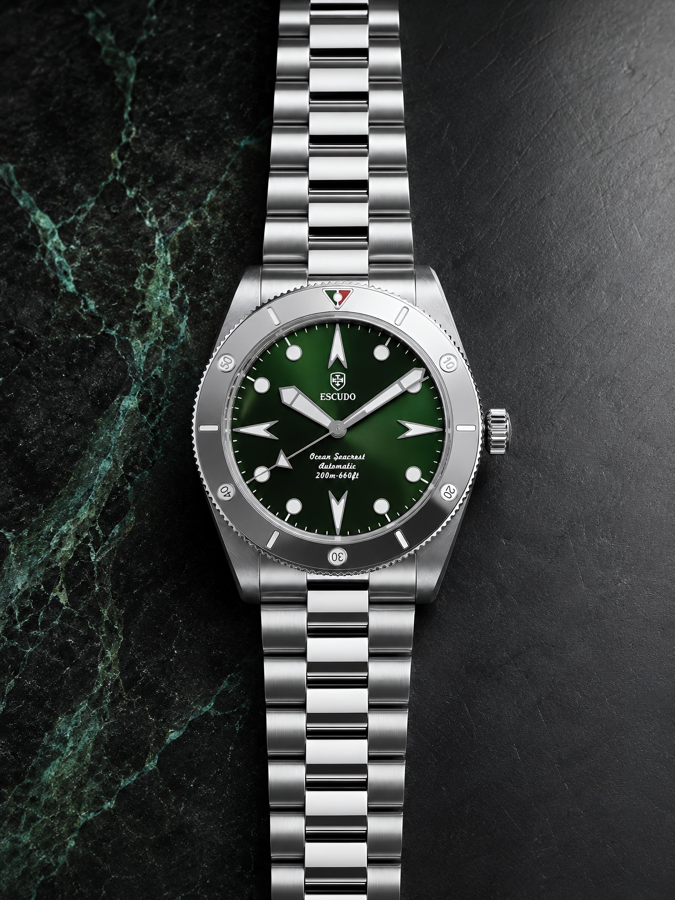 Midnight Emerald - Bracelet - 39mm (Polished Steel)