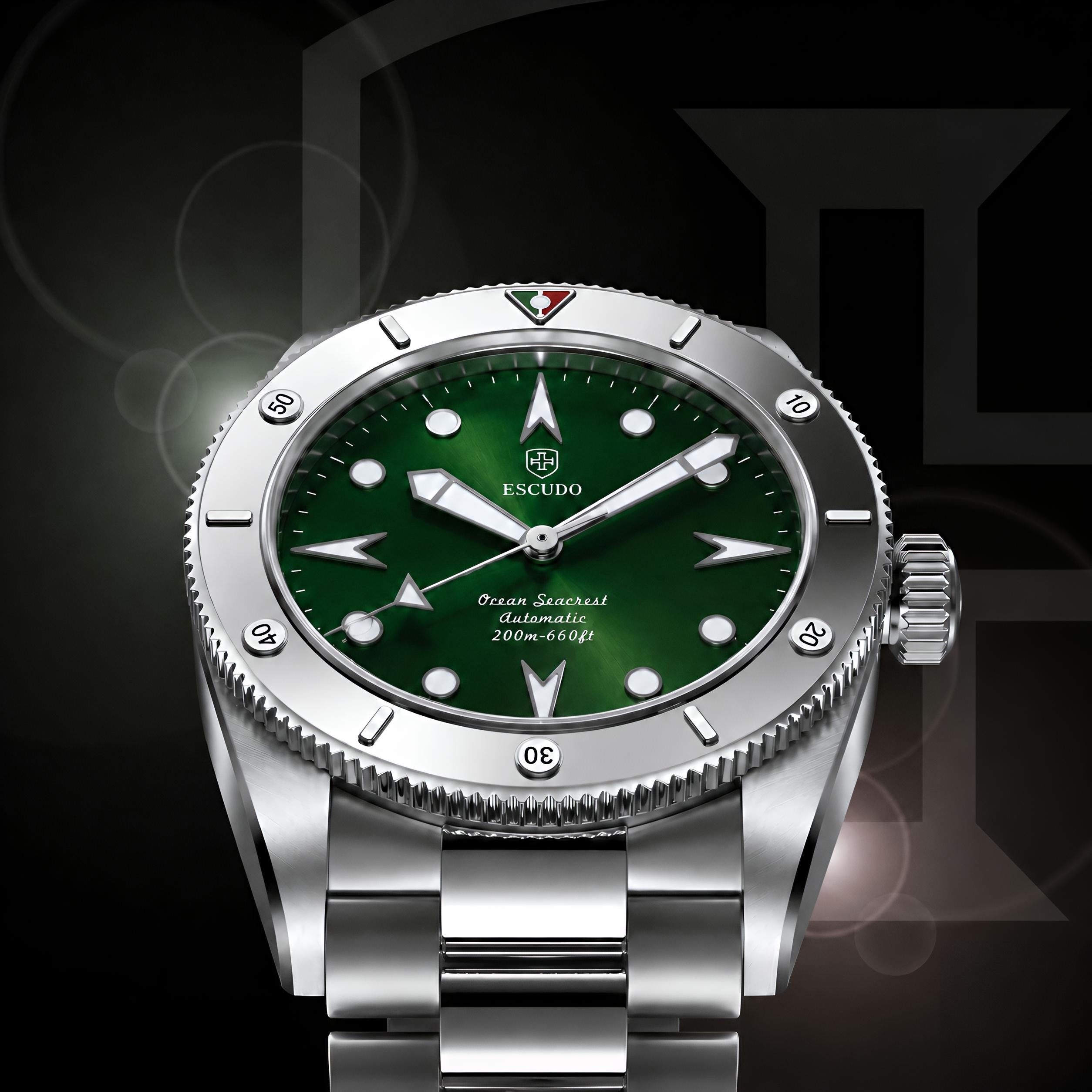 Midnight Emerald - Bracelet - 39mm (Polished Steel)